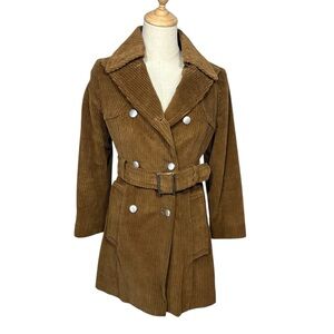 VTG Europe Craft 60s/70s DBL breasted corduroy trench coat sz 5/6